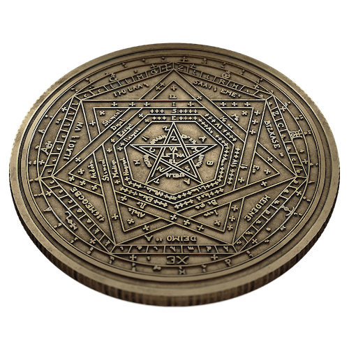 Image of a coin from the Coins suit of Tarot